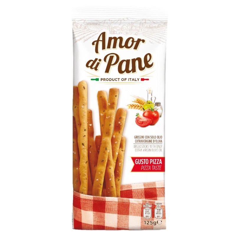 Set 5 x Grisine cu Gust de Pizza, Amor di Pane, 125 g