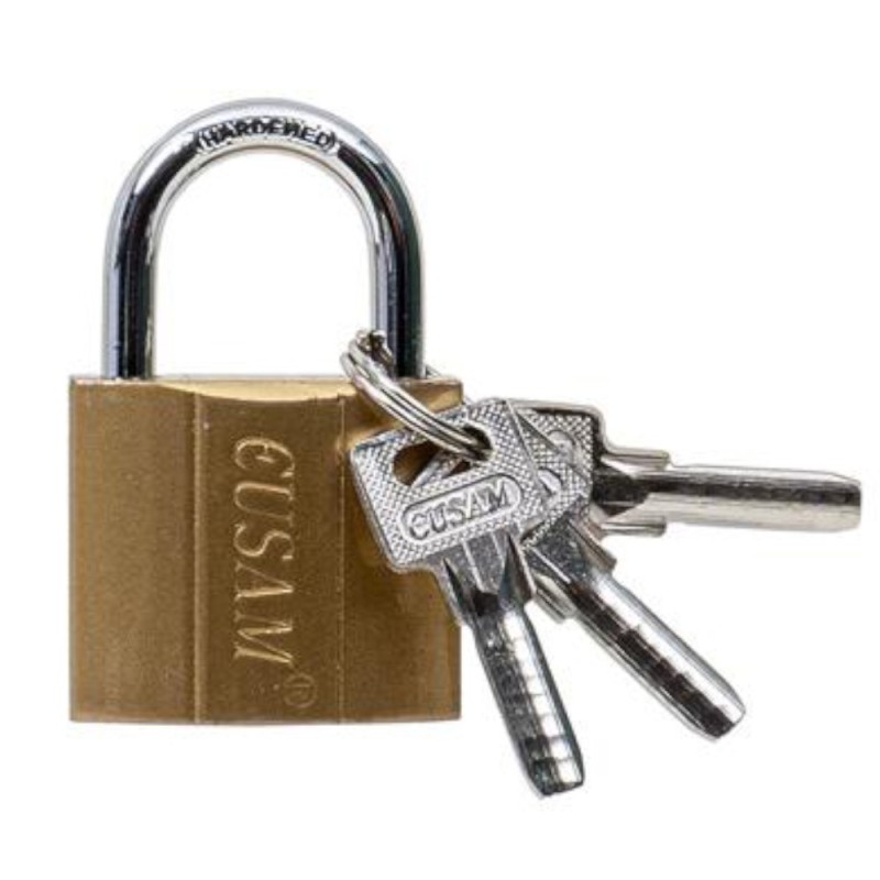 Set 5 x Lacat Auriu cu 3 Chei, 38 mm