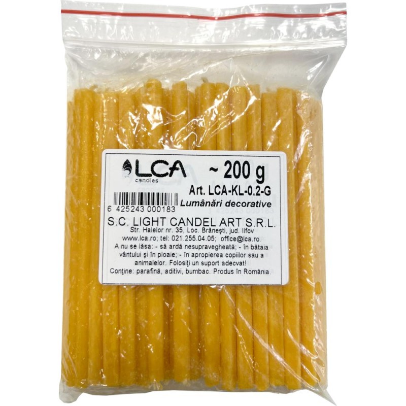 Set 5 x Lumanari Decorative Galben, 200 g