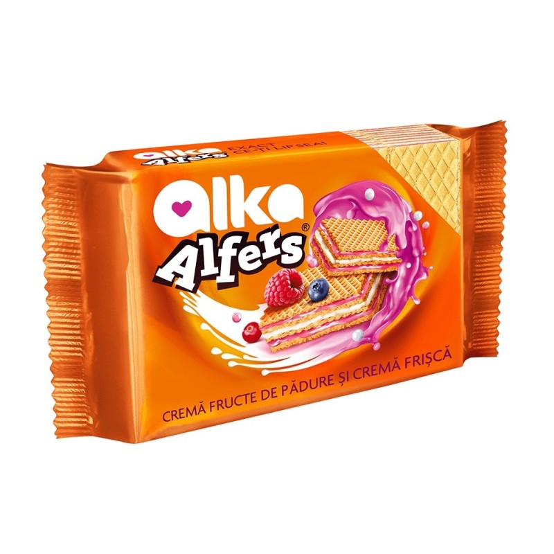 Set 5 x Napolitane cu Crema de Fructe de Padure si Frisca Alfers, 170 g