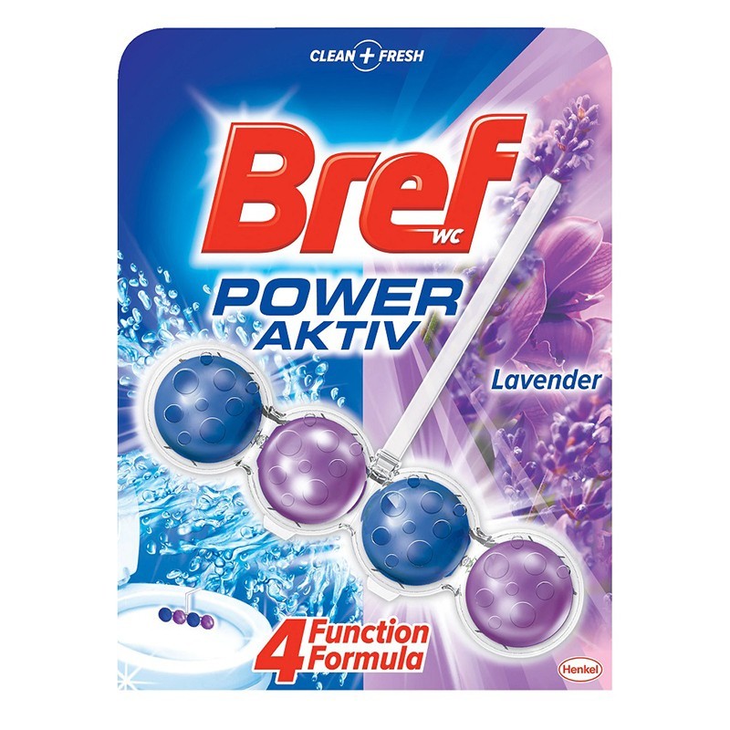 Set 5 x Odorizant Toaleta Bref Power Aktiv Lavanda, 50 g