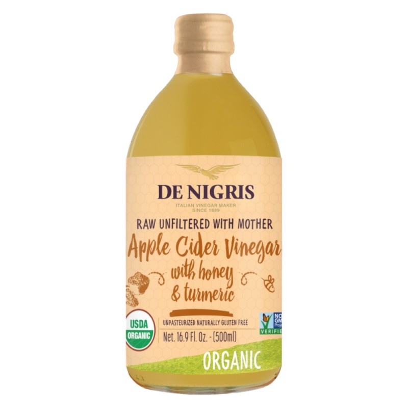 Set 5 x Otet din Cidru cu Miere si Turmeric De Nigris, 500 ml