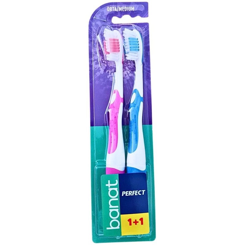 Set 5 x Periuta de Dinti Banat, Perfect Medium 1+1