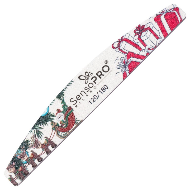 Set 5 x Pila Unghii Semiluna 120/180 Winter Edition, SensoPRO Milano, Santa'S Joy