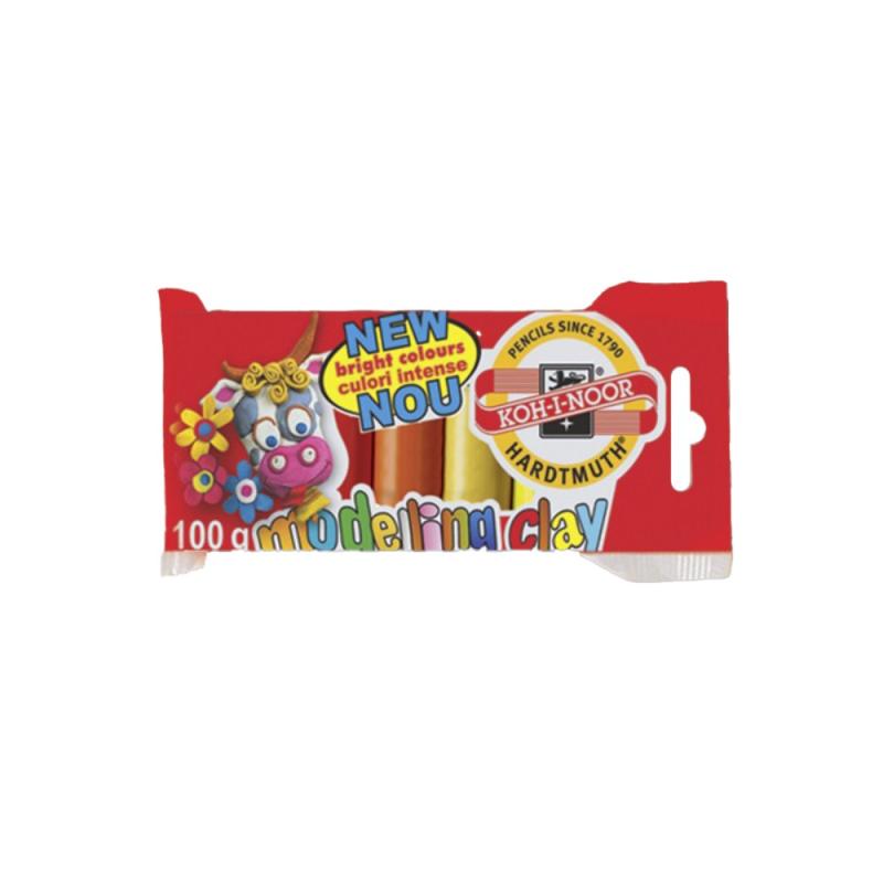 Set 5 x Plastilina Scolara, Tavita Plastic, 5 Culori, 100 g