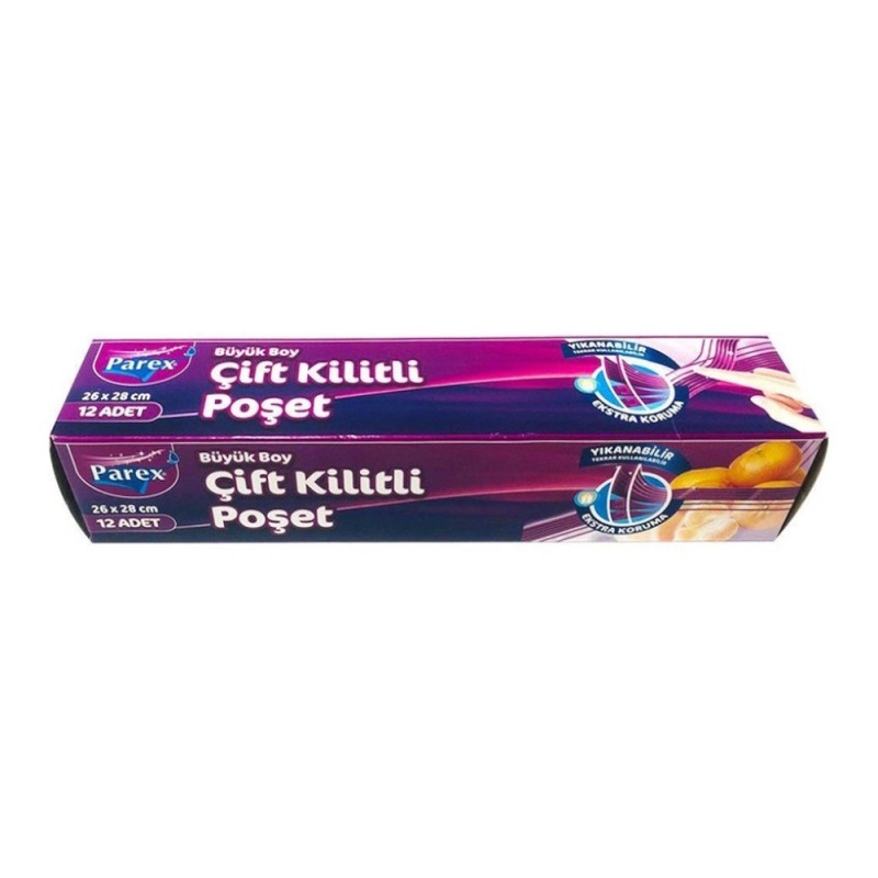Set 5 x Pungi Mari pentru Congelator Parex, cu Fermoar Dublu, 10 Bucati