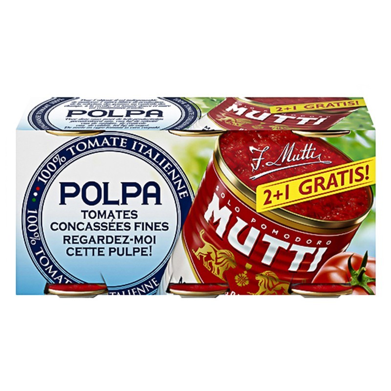 Set 5 x Rosii Taiate Fin Mutti, 2+1 Gratis, 1.2 kg