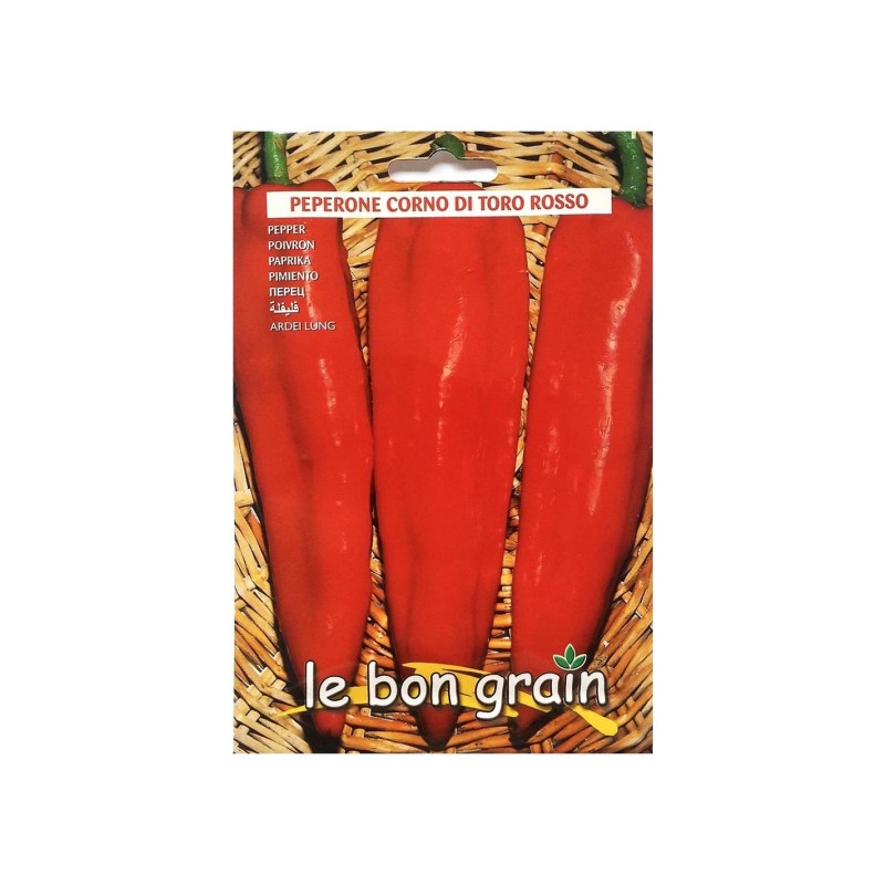 Set 5 x Seminte de Ardei tip Kapia, Corn de Taur, Rosu, 3 g, Raci Sementi