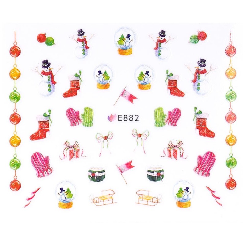 Set 5 x Sticker 3D Unghii Luxorise, Christmas Attraction E882