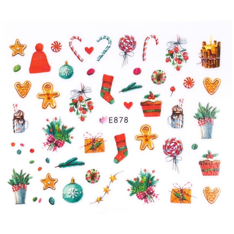 Set 5 x Sticker 3D Unghii Luxorise, Christmas Delight E878