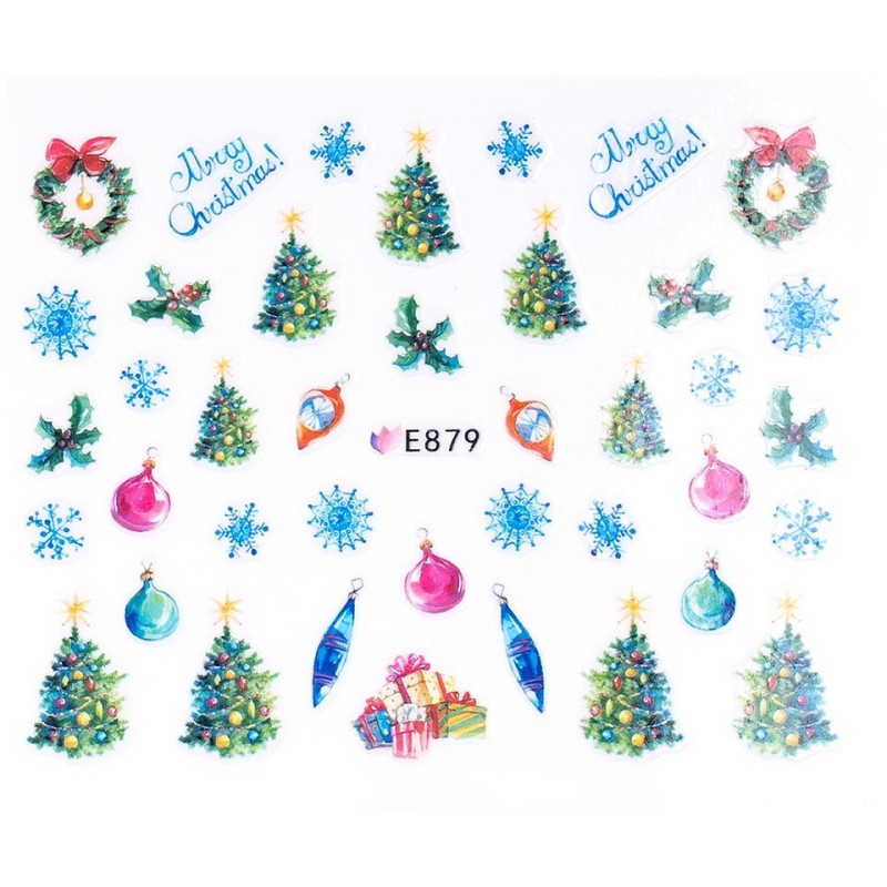 Set 5 x Sticker 3D Unghii Luxorise, Christmas Letter E879