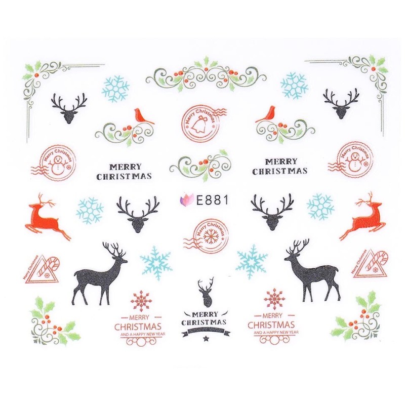 Set 5 x Sticker 3D Unghii Luxorise, Winter Bliss E881