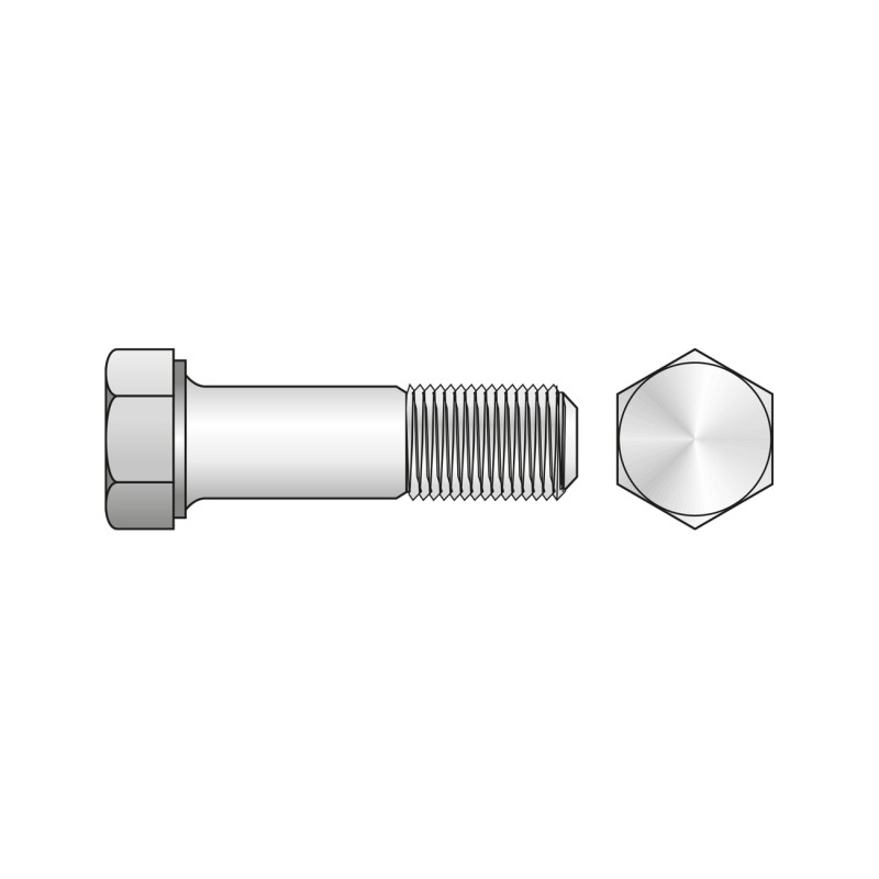Set 5 x Surub Cap Hexagonal Partial Filetat 931 Inox A2-M16 X 150