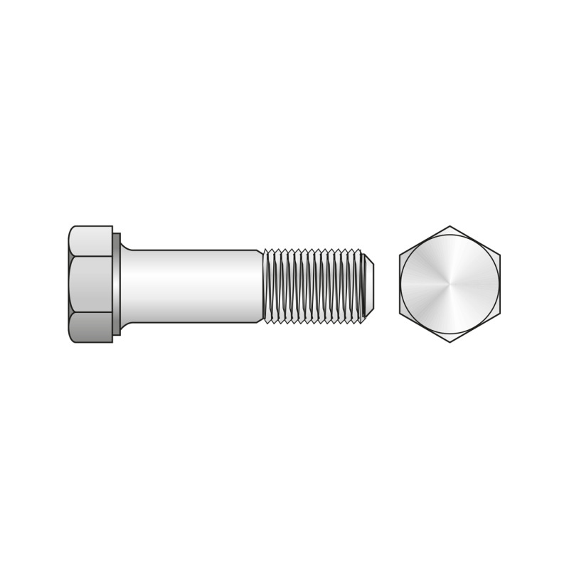 Set 5 x Surub Cap Hexagonal Partial Filetat 931 Inox A2-M16 X 70