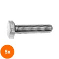 Set 5 x Surub Cap Hexagonal Total Filetat Pas Fin 961 Otel Gr.10-M 16 x 1.50 x 60
