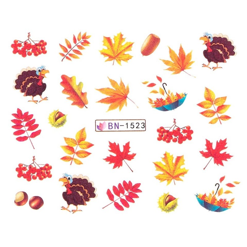 Set 5 x Tatuaj Unghii Luxorise Fall Reflection, Bn-1523