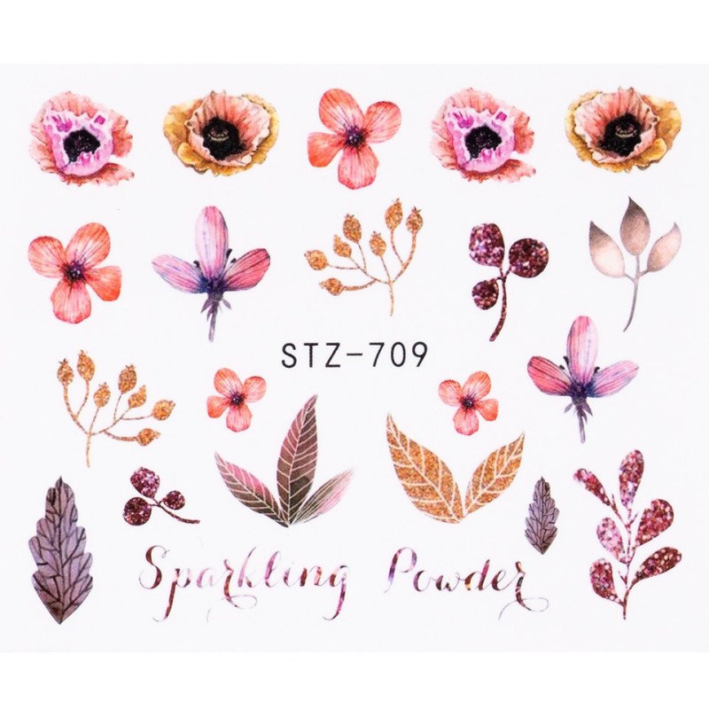 Set 5 x Tatuaj Unghii Luxorise Flower Love, Stz-709