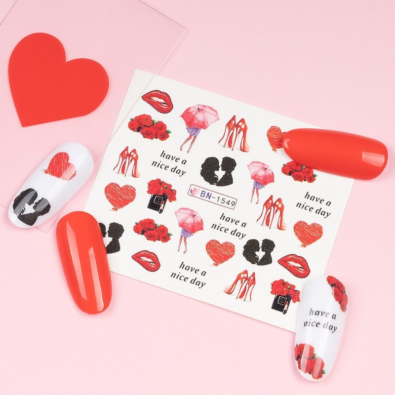 Set 5 x Tatuaj Unghii Luxorise Love Rocks, Bn-1549