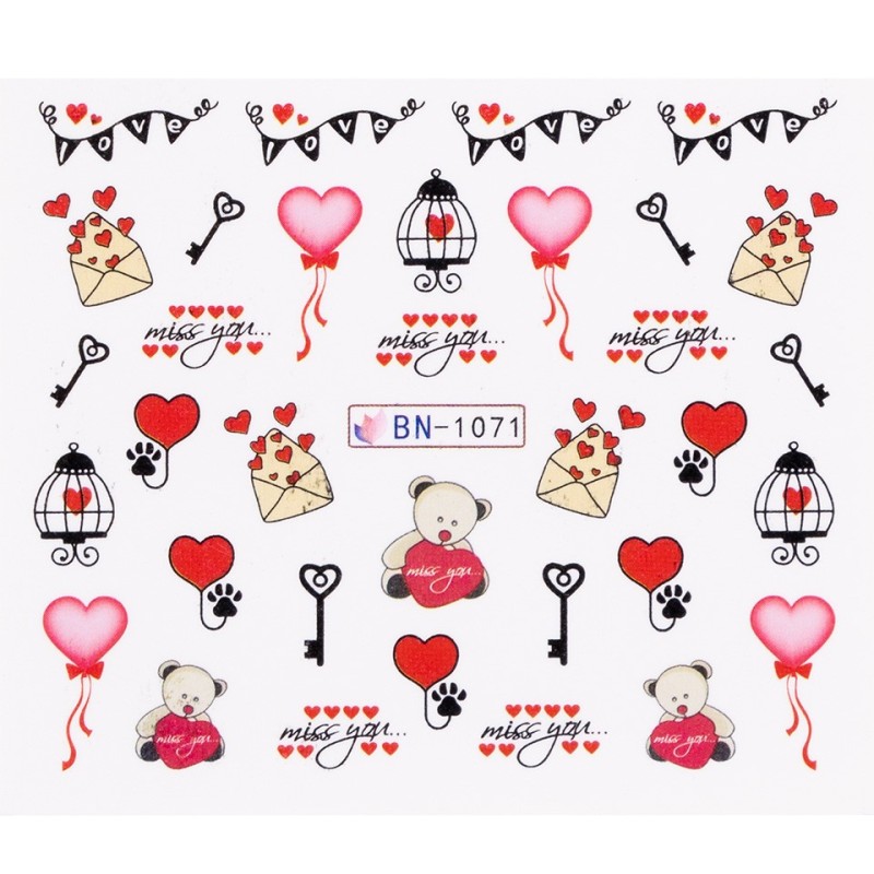 Set 5 x Tatuaj Unghii Luxorise Love Train, Bn-1071