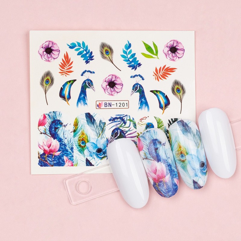 Set 5 x Tatuaj Unghii Luxorise Peacock Day, Bn-1201