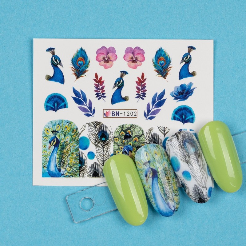 Set 5 x Tatuaj Unghii Luxorise Peacock Way, Bn-1202