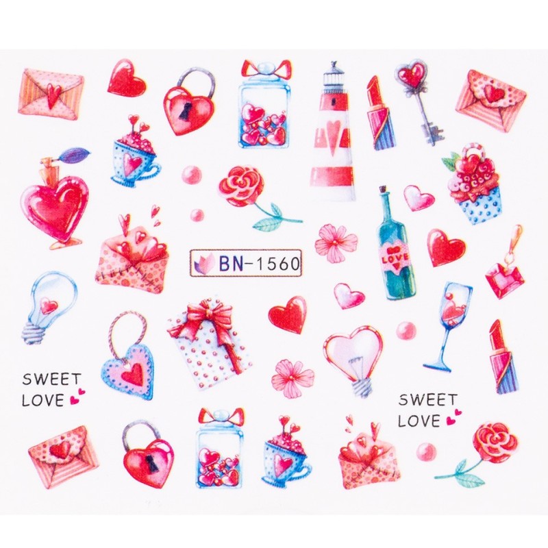 Set 5 x Tatuaj Unghii Luxorise Secret Love, Bn-1560