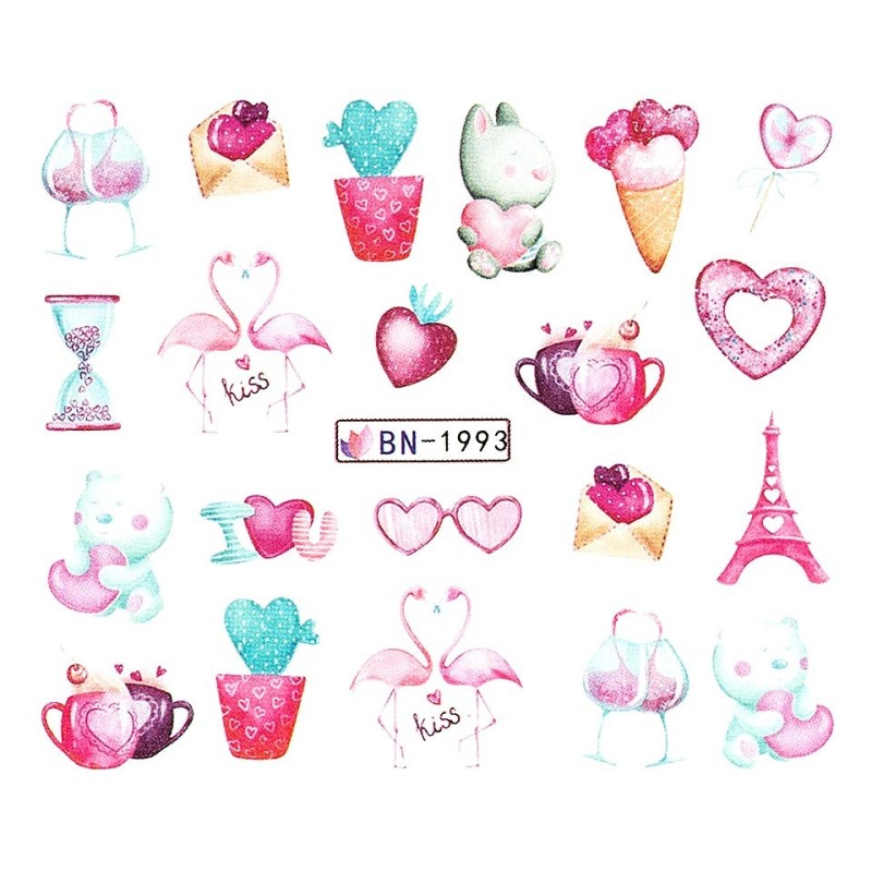 Set 5 x Tatuaj Unghii Luxorise Sweet Love, Bn-1993
