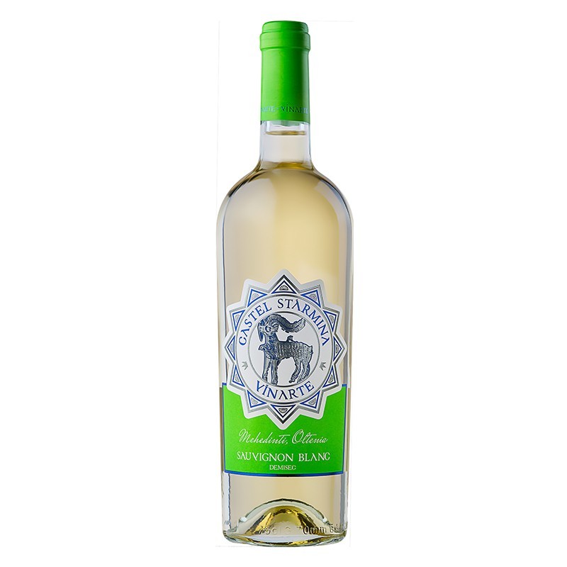 Set 5 x Vin Castel Starmina Vinarte Sauvignon Blanc, Alb Demisec 0.75 l
