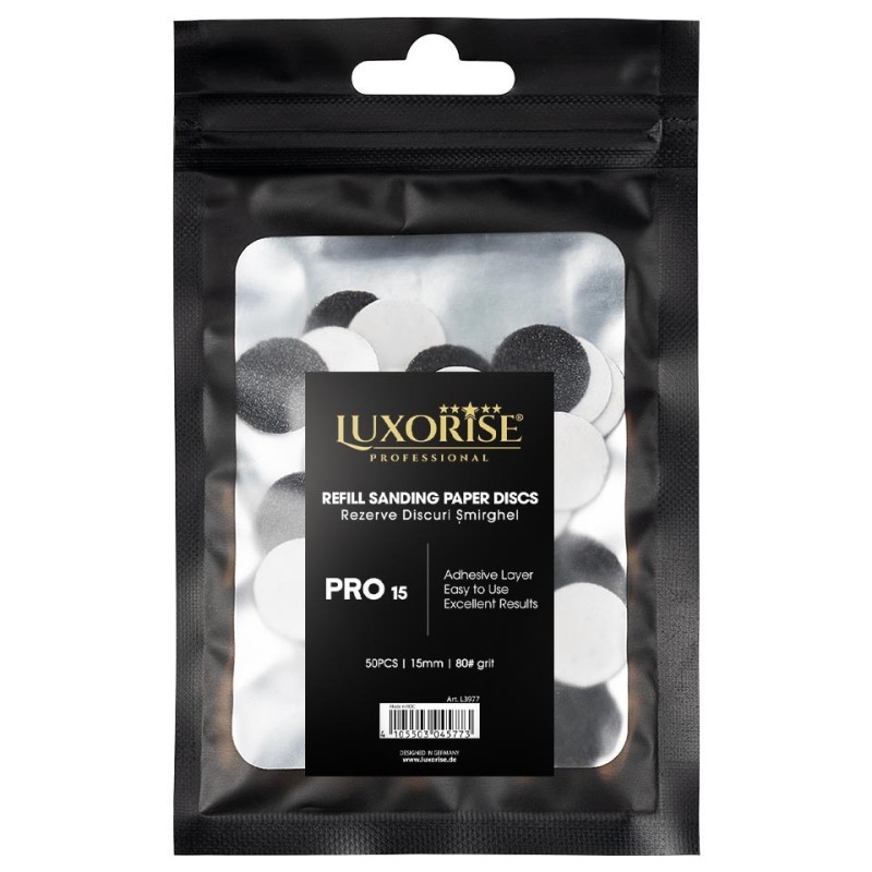 Set 50 Rezerve Smirghel pentru Disc Pedichiura Luxorise Pro15, Granulatie 80