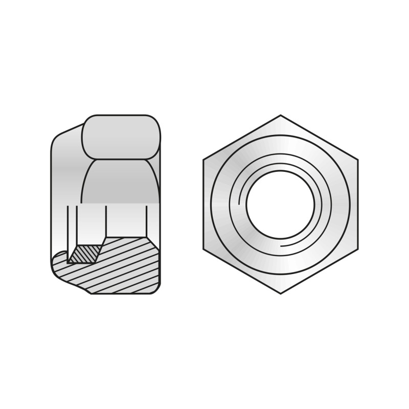 Set 500 x Piulita Hexagonala Autoblocare 985 Inox A2-M10