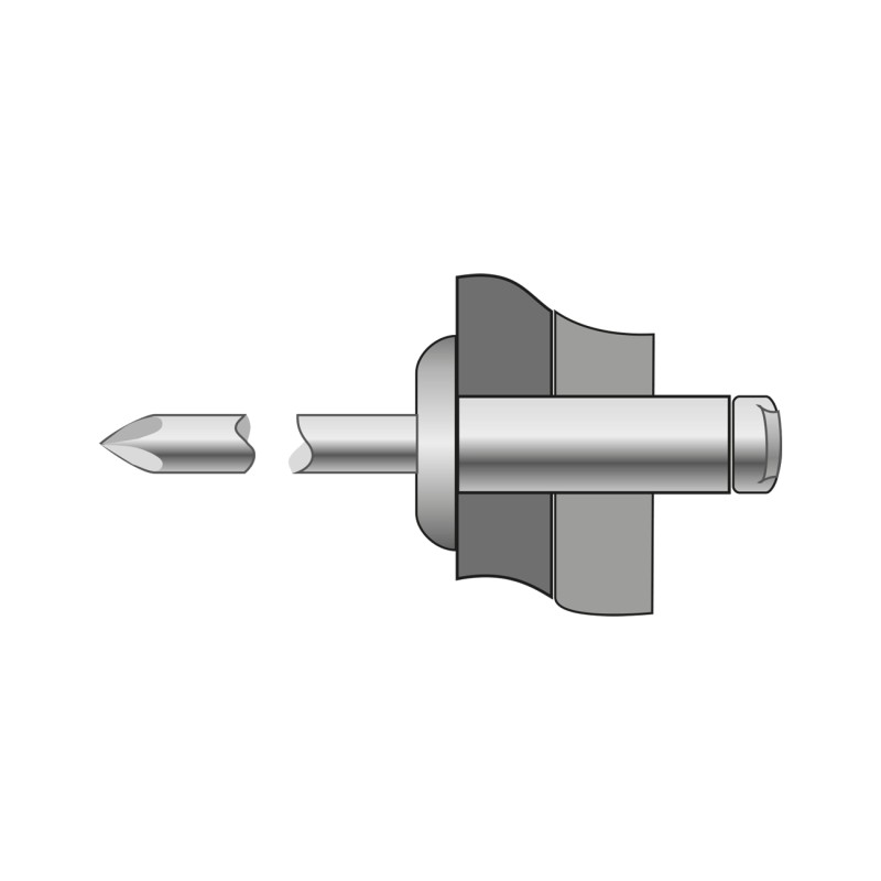 Set 500 x Pop-nituri Cap Bombat Aluminiu - Inox-4 x 6