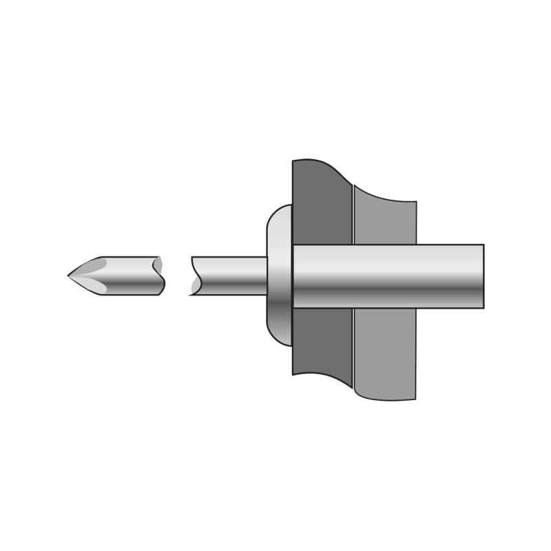 Set 500 x Pop-nituri Etanse Cap Bombat Aluminiu - Inox-4.8 X 8