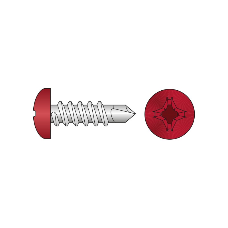 Set 500 x Surub Autoforant Cap Bombat Forma N 7504 Otel Vopsit-4.2x13 R 1021