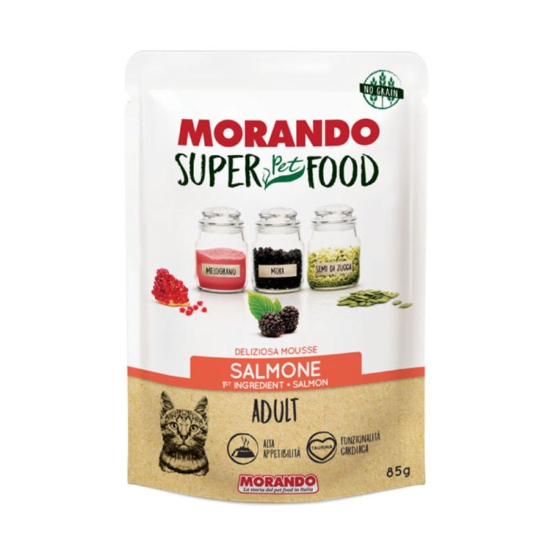 Set 52 x Hrana Umeda Pisici, Adult, Morando Super Pet Food, Mousse de Somon, Plic 85 g