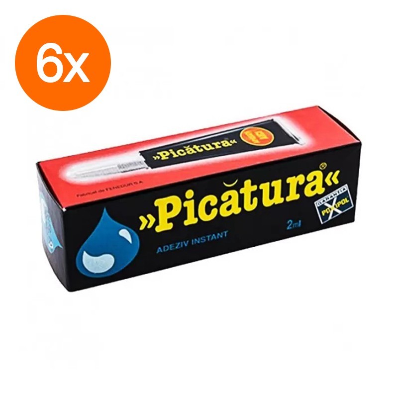 Set 6 Bucati Adeziv Instant Picatura, 2 ml