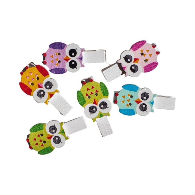 Set 6 Carlige din Lemn, Bufnite