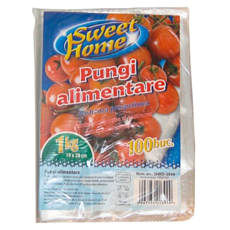 Set 6 x 100 Pungi Alimentare Sweet Home, 1 kg