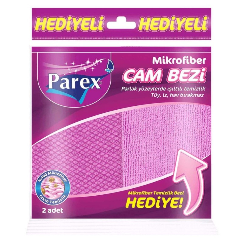 Set 6 x 2 Lavete cu Microfibra pentru Geamuri si Oglinzi Parex