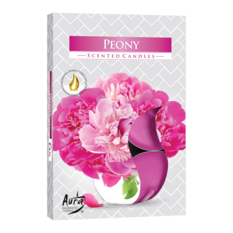 Set 6 x 6 Lumanari Pastila Bispol, Bujor