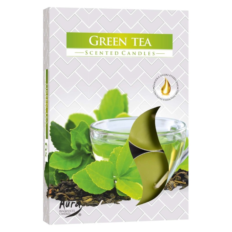 Set 6 x 6 Lumanari Pastila, Green Tea 4 Ore