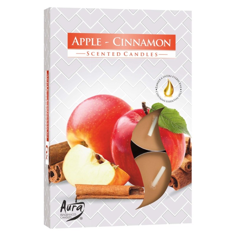 Set 6 x 6 Lumanari Pastila, Mar si Scortisoara, 4 Ore