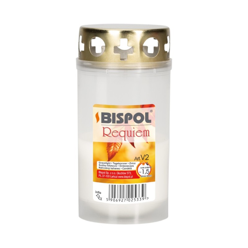 Set 6 x Candela cu Capac V2 Alb, 36 Ore