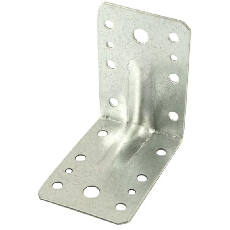 Set 6 x Coltar din Metal Perforat, 90 x 90 x 65 mm, Argintiu