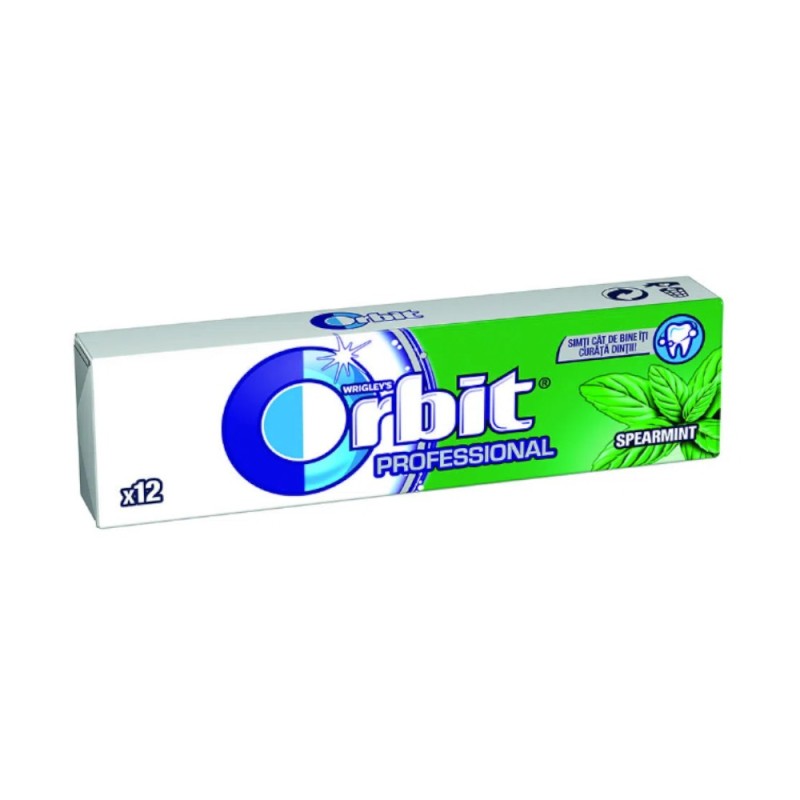 Set 6 x Guma de Mestecat Orbit Professional Spearmint, 16.8 g