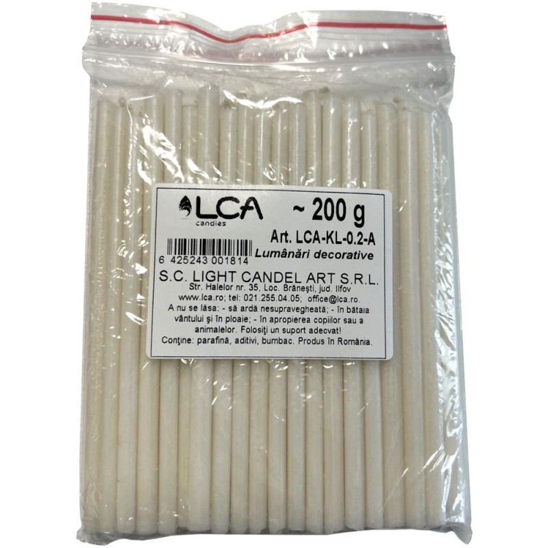 Set 6 x Lumanari Decorative Albe, 200 g