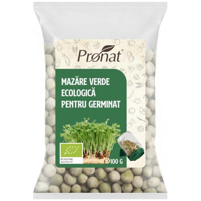 Set 6 x Mazare Verde BIO pentru Germinat, 100 g, Pronat