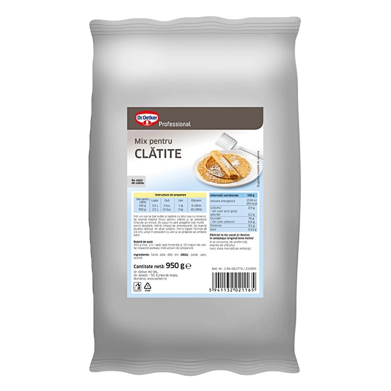 Set 6 x Mix pentru Clatite, Dr Oetker, 950 g