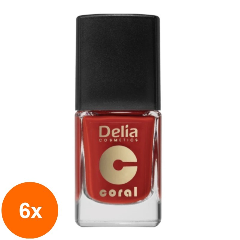 Set 6 x Oja Coral 515 Lady In Red 11 ml