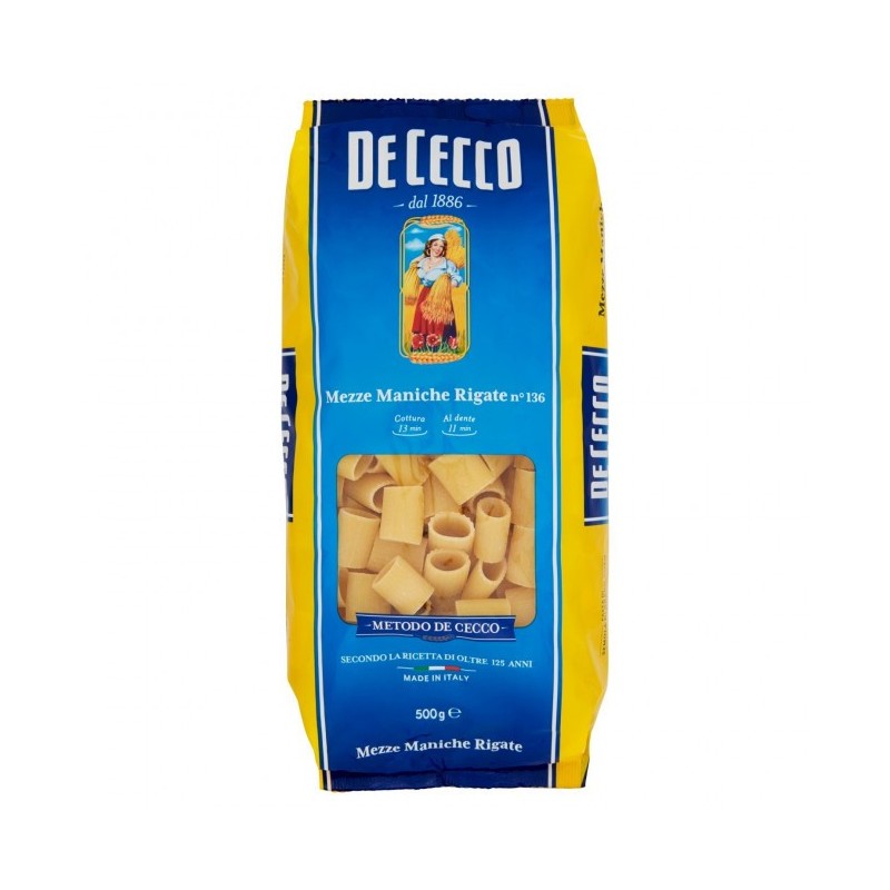Set 6 x Paste Mezze Maniche Rigate De Cecco, 500 g