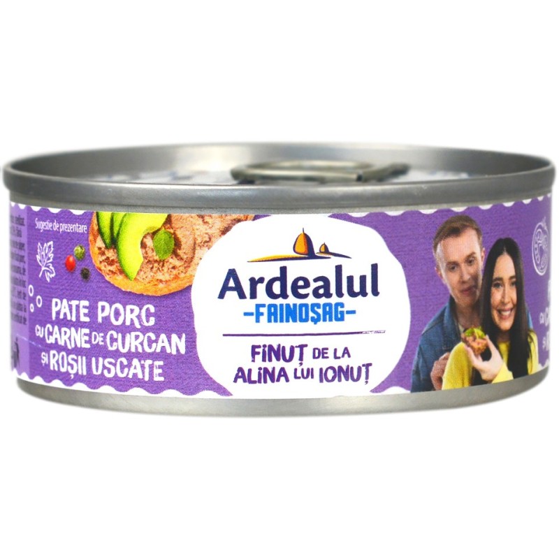 Set 6 x Pate de Porc cu Carne de Curcan si Rosii Ucate Ardealul, 100 g